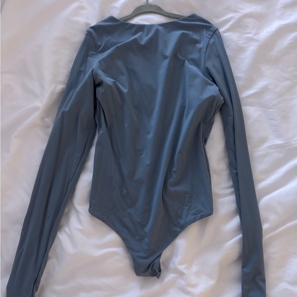 Long Sleeve Blue Gray Bodysuit